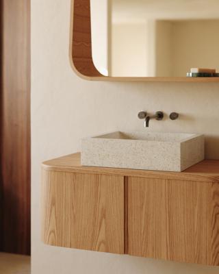 Комплект мебели для ванной La Forma (ех Julia Grup) Шкафчик для ванной Salaya из ламинированной фанеры ясеня в натуральной отделке арт. 204301