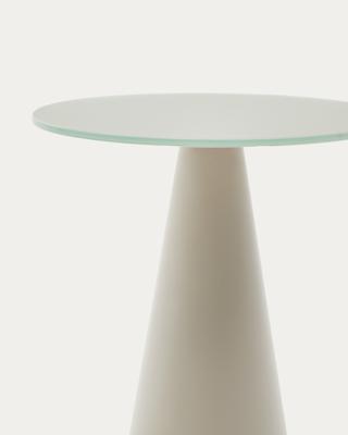 Столик La Forma (ех Julia Grup) Журнальный столик Wilshire из матового стекла и стали матово-серый Ø35 см арт. 261697