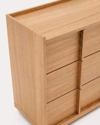 Комод La Forma (ех Julia Grup) Комод с 3 ящиками Onix из дубового шпона в натуральной отделке арт. 503790