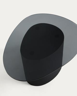 Столик La Forma (ех Julia Grup) Приставной столик Olir из черной стали и закаленного стекла, 82 x 74 см арт. 482447