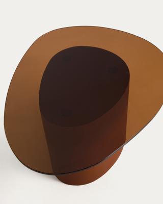 Столик La Forma (ех Julia Grup) Приставной столик Olir из коричневой стали и закаленного стекла, 82 x 74 см арт. 482449