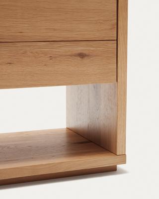 Тумбочка La Forma (ех Julia Grup) Alguema Прикроватная тумба из шпона дуба с натуральной отделкой 40 x 50 см арт. 157694