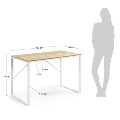 Стол письменный La Forma (ех Julia Grup) Письменный стол Lisbet 120x60 металл белый арт. 023547