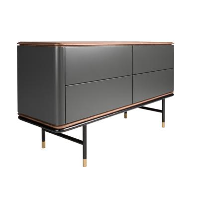 Комод Angel Cerda Комод 7172/CP2308C3 из темно-серого дерева с ореховой столешницей арт. 206603