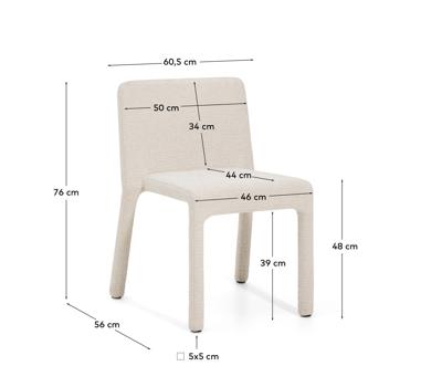 Стул La Forma (ех Julia Grup) Штабелируемый стул Loria из бежевого шенилла арт. 422357