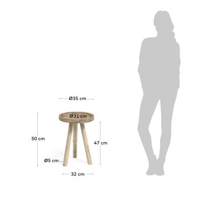 Столик La Forma (ех Julia Grup) Приставной столик Glenda из массива тика Ø 35 см арт. 101087