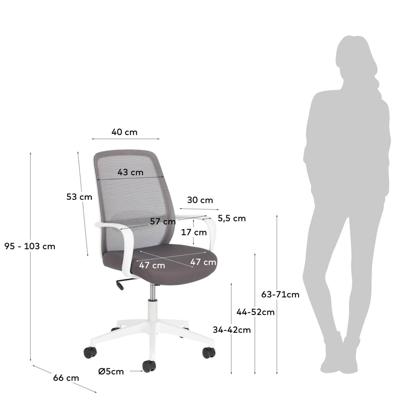 Стул La Forma (ех Julia Grup) Офисное кресло Melva в сером цвете арт. 093340