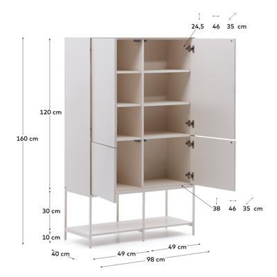 Комод La Forma (ех Julia Grup) Vedrana Комод 4 дверцы белый лак 97,5 x 160 см арт. 178378