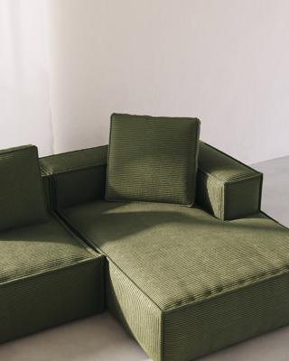Подушка La Forma (ех Julia Grup) Blok Подушка из зеленого вельвета с широким швом 60 x 60 см арт. 172140