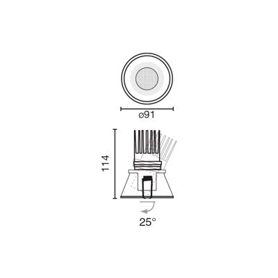 Встраиваемый светильник Faro TULIPA Встраиваемый светильник 7W 4000K CRI90 15° черный TRIAC арт. 186723