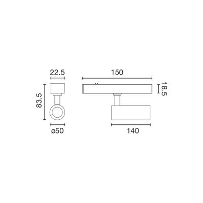 Трековая система Faro Трековый светильник NESO SLIM HOLE-10W 2700K 36 GRADOS черный DALI арт. 189705