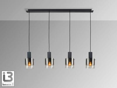 Подвесной светильник Schuller Люстра Venize 4L черный/дымчатый арт. 263304