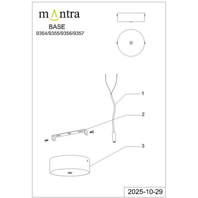 Подвесной светильник Mantra 9354+9235 (1L) Подвесной светильник MANTRA BOOMERANG арт. 499032