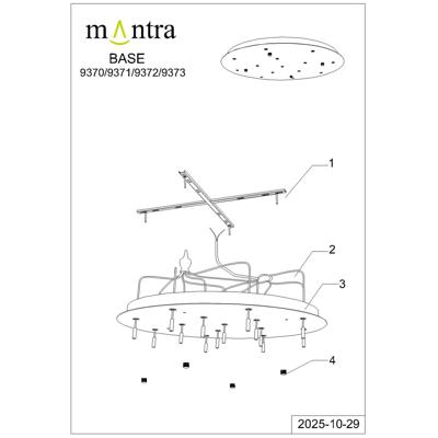 Подвесной светильник Mantra 9370+9235 (14L) Подвесная люстра MANTRA BOOMERANG арт. 499044