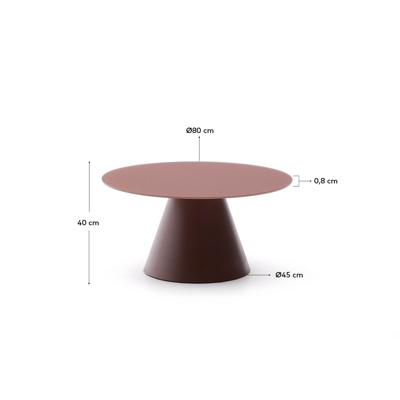 Столик La Forma (ех Julia Grup) Журнальный столик Wilshire из стекла и стали терракотовый Ø80cm арт. 253563