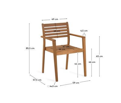 Стул La Forma (ех Julia Grup) Стул Hanzel для сада из массива акации арт. 097600