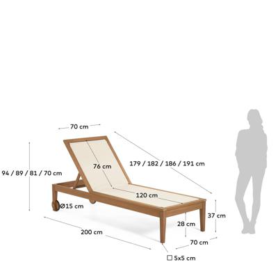 Шезлонг La Forma (ех Julia Grup) Шезлонг Caterin из эвкалипта бежевый арт. 097595