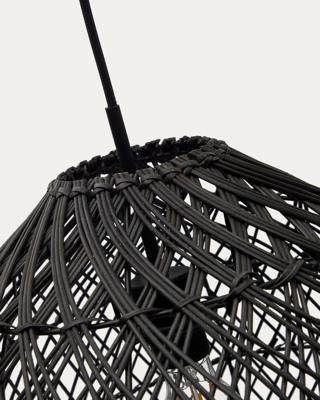 Подвесной светильник La Forma (ех Julia Grup) Потолочный абажур Domitila из ротанга с черной отделкой, Ø 44 см арт. 156969