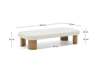 Столик La Forma (ех Julia Grup) Журнальный столик Labra из цемента и акации 140 x 70 см арт. 262269