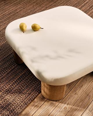 Столик La Forma (ех Julia Grup) Журнальный столик Labra из цемента и акации 80 x 80 см арт. 262271