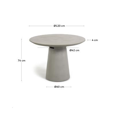 Стол La Forma (ех Julia Grup) Цементный стол Itai, 120 см арт. 097601