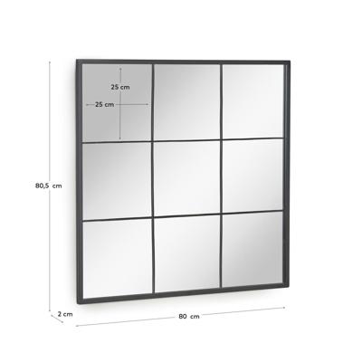 Зеркало La Forma (ех Julia Grup) Зеркало настенное Ulrica черное металлическое 80 x 80 см арт. 102144