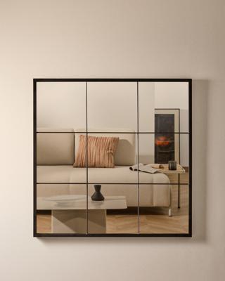 Зеркало La Forma (ех Julia Grup) Зеркало настенное Ulrica черное металлическое 80 x 80 см арт. 102144