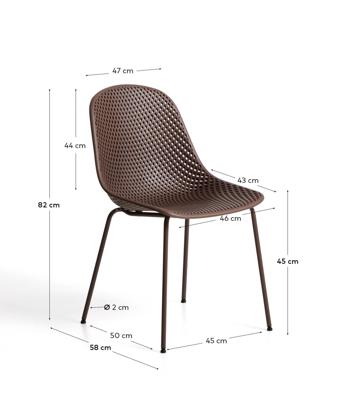 Стул La Forma (ех Julia Grup) Уличный стул Quinby из коричневой стали и пластика арт. 482333