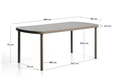 Стол La Forma (ех Julia Grup) Уличный стол Joncols из алюминия с бежевой отделкой 180 x 90 см арт. 482271