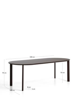 Стол La Forma (ех Julia Grup) Уличный стол Erice из алюминия и закаленного стекла коричневого цвета, 230 x 100 см арт. 482241