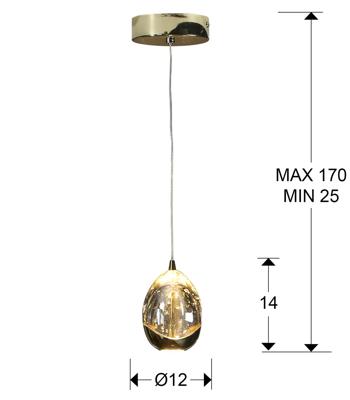 Подвесной светильник Schuller Подвесной светильник Rocio 1L LED золотой арт. 033388
