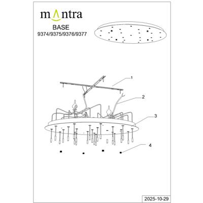 Подвесной светильник Mantra 9377+9240 (24L) Подвесная люстра MANTRA BOOMERANG арт. 499050