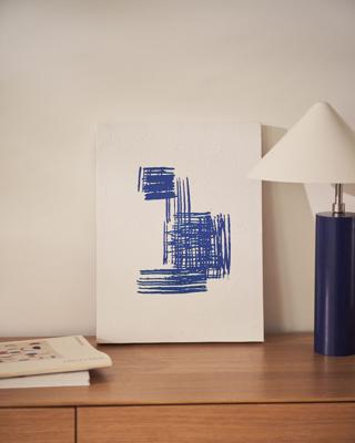 Постер La Forma (ех Julia Grup) Sagaro Абстрактное полотно в бело-голубых тонах 30 x 40 см арт. 157215