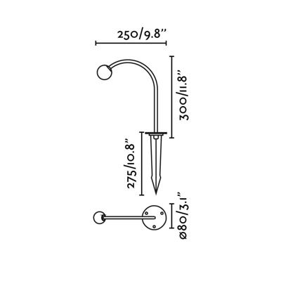 Светильник Faro CUCA 300 Уличный маяк на штыке черный LED 3W 2700K арт. 221051