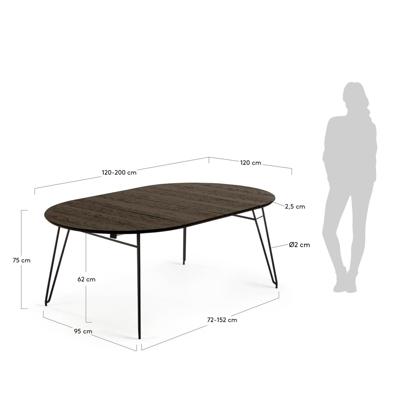 Стол La Forma (ех Julia Grup) Круглый стол Norfort 120(200) х 120 арт. 069511