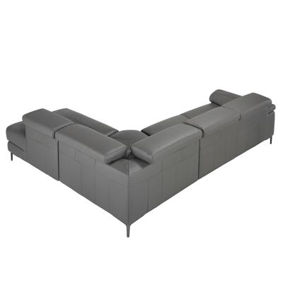 Диван Angel Cerda Угловой диван с реклайнером 5320-R-M9019 /6111 серый кожаный арт. 115084