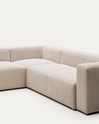 Диван La Forma (ех Julia Grup) Угловой 5 местный диван Blok 320 x 290 cm бежевый арт. 088189