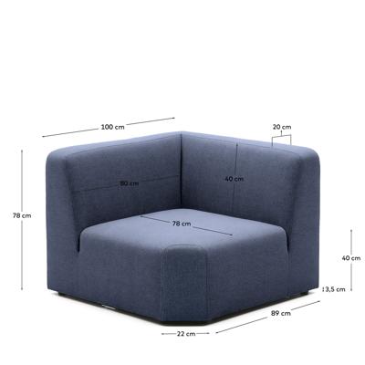 Диван La Forma (ех Julia Grup) Угловой модульный диван Neom синего цвета 75 см арт. 262472
