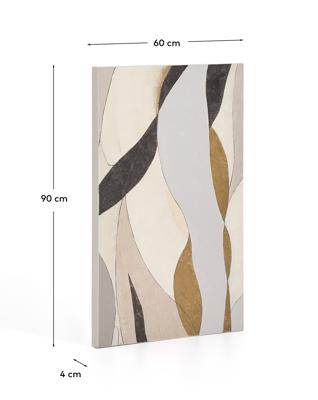 Постер La Forma (ех Julia Grup) Абстрактный холст Marvilo серо-горчичного цвета 60 x 90 см арт. 424863