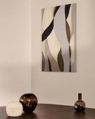 Постер La Forma (ех Julia Grup) Абстрактный холст Marvilo серо-горчичного цвета 60 x 90 см арт. 424863