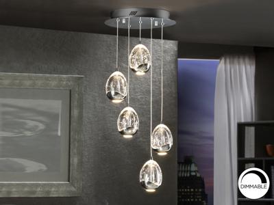 Подвесной светильник Schuller Подвесной светильник Rocio LED 5L Ø30 хром арт. 076847