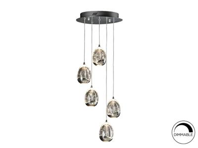 Подвесной светильник Schuller Подвесной светильник Rocio LED 5L Ø30 хром арт. 076847