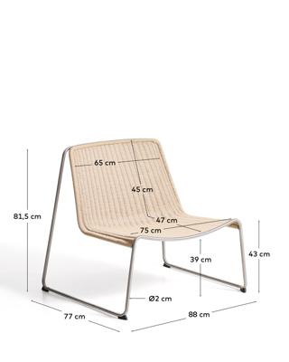 Кресло La Forma (ех Julia Grup) Уличное кресло Tavari из бежевой веревки и стали арт. 481661