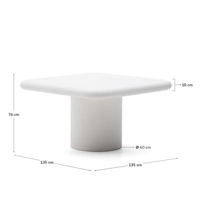 Стол La Forma (ех Julia Grup) Уличный стол Addaia цемент, белый 135 x 135 см арт. 263924