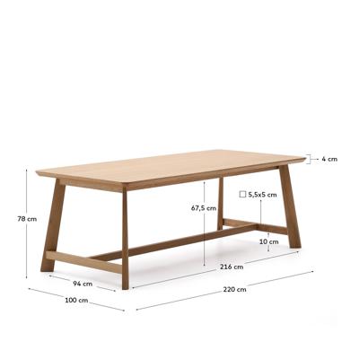 Стол La Forma (ех Julia Grup) Стол Idun из шпона и массива дуба с натуральной отделкой 200x100см арт. 254165