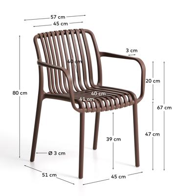 Стул La Forma (ех Julia Grup) Уличный стул Isabellini из пластика коричневого цвета арт. 482251