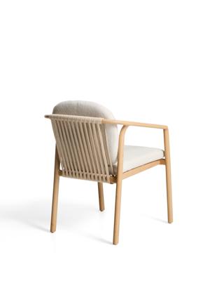 Стул La Forma (ех Julia Grup) Уличный стул Sirte из алюминия с отделкой под дерево и веревкой цвета экрю арт. 482345