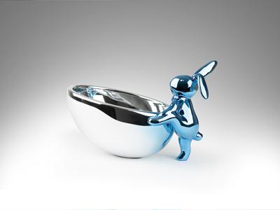 Статуэтка Schuller Cuenco Rabbit Декоративная фигура синий/серебряный арт. 465799