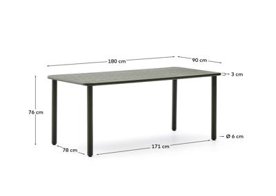 Стол La Forma (ех Julia Grup) Уличный стол Brai из оцинкованной стали зелёного цвета 180 x 90 см арт. 261851