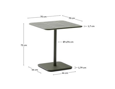 Стол La Forma (ех Julia Grup) Уличный стол Brai из зеленой оцинкованной стали 70 x 70 см арт. 262251
